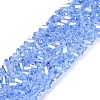 Electroplate Transparent Glass Beads Strands EGLA-Q139-01A-A22-1