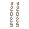 Brass Rhinestone Stud Earrings LS-EJEW-Q012-02G-2