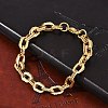 304 Stainless Steel Double Cable Link Chain Bracelets for Women Men BJEW-F488-36G-3
