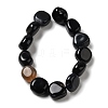 Natural Black Agate Beads Strands G-H295-D01-08-3