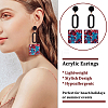 ANATTASOUL 6 Pairs 6 Style Oval & Square & Donut Acrylic Dangle Stud Earrings EJEW-AN0003-36-3