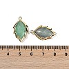 Natural Green Fluorite Faceted Leaf Pendants G-I375-04G-01-3