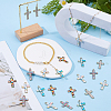 50Pcs 5 Colors Alloy Mosaic Style Pendants ENAM-FH0001-99-4