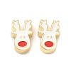 Christmas Brass Enamel Beads KK-I474-G14-1
