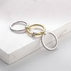 Stainless Steel Micro Pave Clear Cubic Zirconia Stackable Finger Rings WGD96BD-03-4