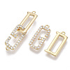 Brass Micro Pave Clear Cubic Zirconia Hook and S-Hook Clasps KK-S356-064-NF-3