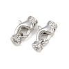 Brass Micro Pave Clear Cubic Zirconia Cord Ends KK-C136-01P-1