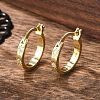 Brass Micro Pave Clear Cubic Zirconia Hoop Earrings EJEW-H125-18G-1