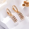 Brass Micro Pave Clear Cubic Zirconia Leverback Earrings EJEW-K300-48G-1