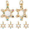 10Pcs Christmas Themed Brass Micro Pave Clear Cubic Zirconia Pendants ZIRC-BBC0002-87-1