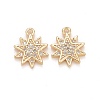 Brass Micro Pave Clear Cubic Zirconia Charms X-KK-A156-20LG-1