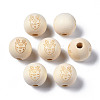 Unfinished Natural Wood European Beads WOOD-S045-146-1