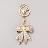 Alloy Rhinestone Pendant Keychain KEYC-WH0030-57-1