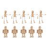 Unfinished Blank Wooden Robot Toys AJEW-TA0001-03-11