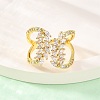 Brass Micro Pave Clear Cubic Zirconia Cuff Rings for Women RJEW-U047-02G-2