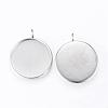 Tarnish Resistant 304 Stainless Steel Pendant Cabochon Settings STAS-R090-13-1