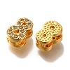 Rack Plating Number Brass Micro Pave Clear Cubic Zirconia Silde Charms KK-A231-13I-2