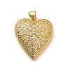 Rack Plating Brass Micro Pave Cubic Zirconia Pendants KK-L226-001G-06-1