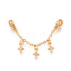 925 Sterling Silver Micro Pave Clear Cubic Zirconia Chain Extenders STER-N016-54G-1