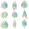 9Pcs Leaf Colorful Suncatcher Rainbow Prism Electrostatic Glass Stickers DIY-WH0409-69G-1