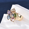 Zinc Alloy & Enamel Stretch Finger Rings for Women RJEW-M101-01B-G-3