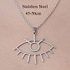 201 Stainless Steel Hollow Eye Pendant Necklace NJEW-OY001-49-3
