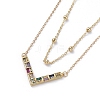 Brass Double Layered Necklaces NJEW-JN02670-3