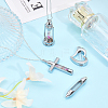 4 Sets 4 Style Wishing Bottle Glass Pendants GLAA-CA0001-50-4