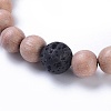 Wood Beaded Stretch Bracelets BJEW-JB05020-05-2