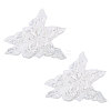 2Pcs Fabric with Tube Beads and Pearl Beads & Sequins Patches DIY-PH0038-13B-1