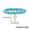 Synthetic Turquoise Beaded Stretch Bracelets PW-WGFC66C-20-1