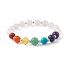 Natural Rose Quartz Beaded Bracelets BJEW-JB09467-01-1