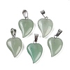 Natural Green Aventurine Heart Pendants G-H073-03P-04-1