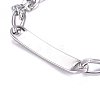 667 Stainless Steel Figaro Chain ID Bracelets LS-BJEW-G631-05P-1-3