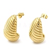 Ion Plating(IP) 304 Stainless Steel Croissant Stud Earrings EJEW-B026-17G-1