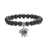 Round Natural Lava Rock Beaded Stretch Bracelet BJEW-JB08260-1