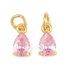 Brass Pave Cubic Zirconia Charms KK-K340-51G-03-1