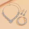 Rectangle Brass with Crystal Rhinestone Jewelry Sets WG47BDD-04-2