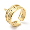 304 Stainless Steel Criss Cross Open Cuff Ring for Women RJEW-I098-13G-1