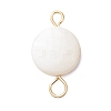 3Pcs Natural Freshwater Shell Flat Round Connector Charms PALLOY-JF04019-3