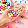 48Pcs 16 Colors Baking Paint Acrylic Beads MACR-TA0001-44-6