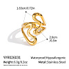 Irregular 304 Stainless Steel Cuff Open Rings for Women LD5997-6
