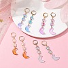4 Pairs 4 Color Moon & Star Glass Dangle Leverback Earrings EJEW-JE05605-2