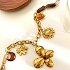 316L Surgical Stainless Steel & Resin Flower Moon Sun Pendant Bib Necklaces for Women WG4E0E9-01-5