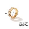 Chic Western Hip-hop Double-row Brass Rhinestone Ring Jewelry for Women JJ2699-1-1