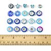 40Pcs 20 Styles Blue Series Resin European Beads RPDL-FS0001-02-5