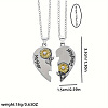 2Pcs Mother's Day Sunflower Heart Alloy Crystal Rhinestone Mother and Daughter Pendant Necklaces FS-WGEE931-01-4