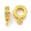 Rack Plating Brass Micro Pave Cubic Zirconia Tube Bails KK-I718-16G-1