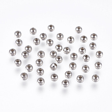 Round 304 Stainless Steel Spacer Beads STAS-I050-06-4mm