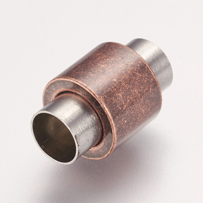 304 Stainless Steel Magnetic Clasps with Glue-in Ends STAS-F124-03-1